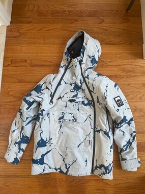 Mens Montec “Doom” Snow Jacket - White & Navy Camouflage